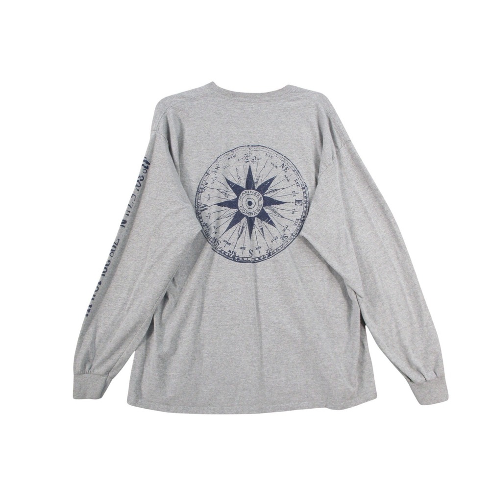 Soft As A Grape Cape Cod Long Sleeve T-Shirt XL Gray Nautical‎ Compass Graphic